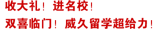 收大礼！进名校！双喜临门！威久留学超给力！